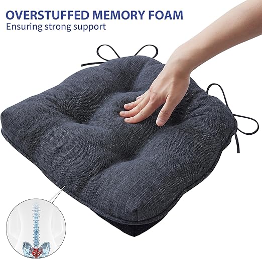 Chair Cushions for Dining Chairs Set of 4, Navy Blue