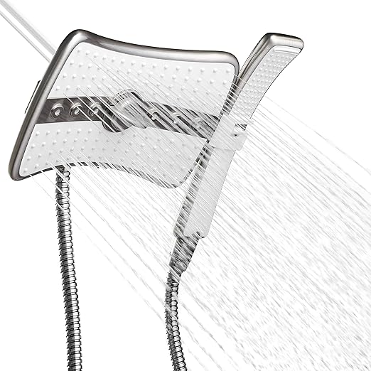 4-Spray Multi-Function Rainfall Shower Head & Shower Wand Combo (Titanium Sliver - 2.5 GPM)