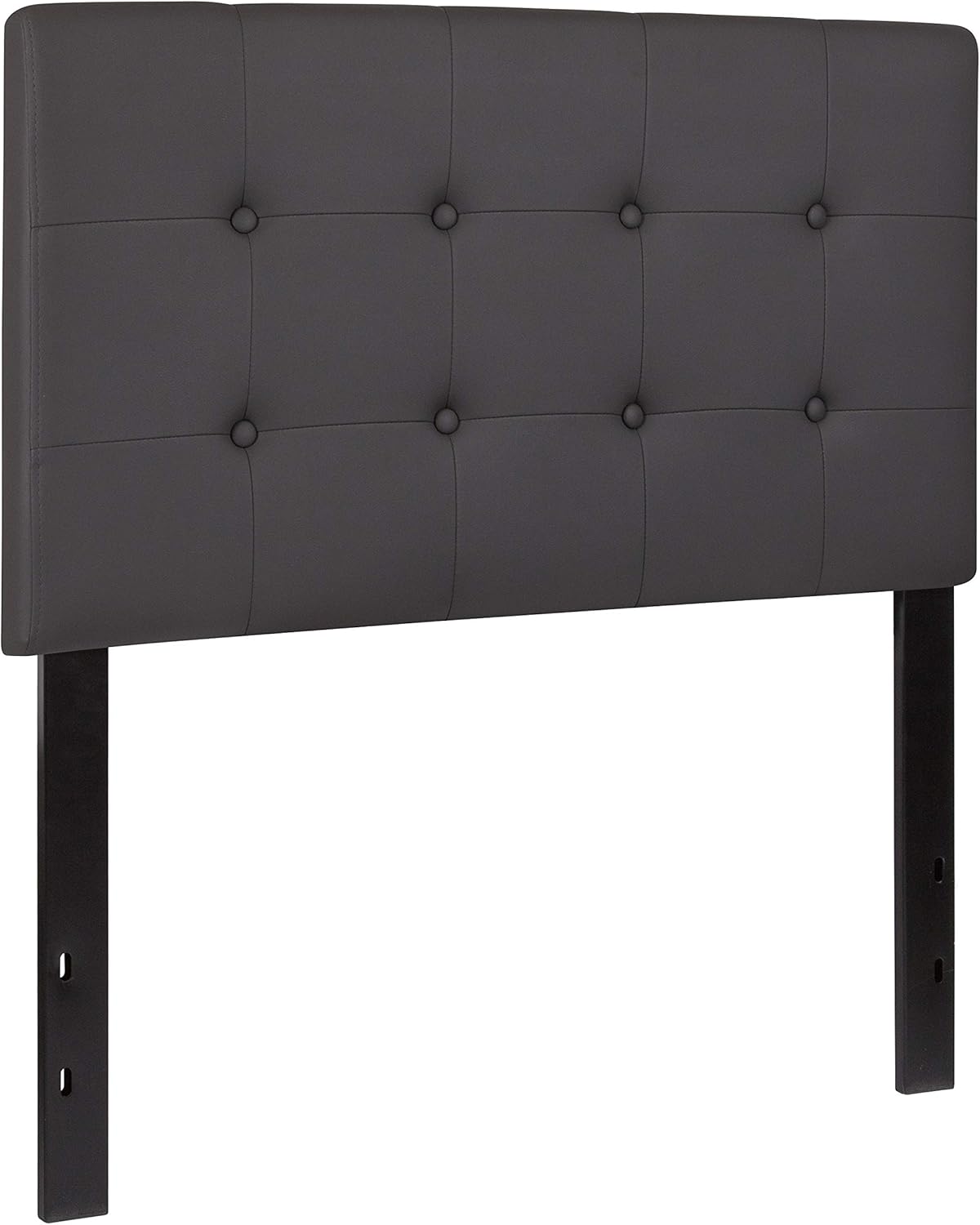 Lennox Tufted Upholstered Twin Headboard in Gray Vinyl