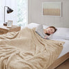 Burlington Berber Blanket Super Soft, Cozy Lightweight Cover with Luxrurious Velvet Binding, Modern Trendy All Season Bedspread Bedding-Set, Full/Queen, Tan