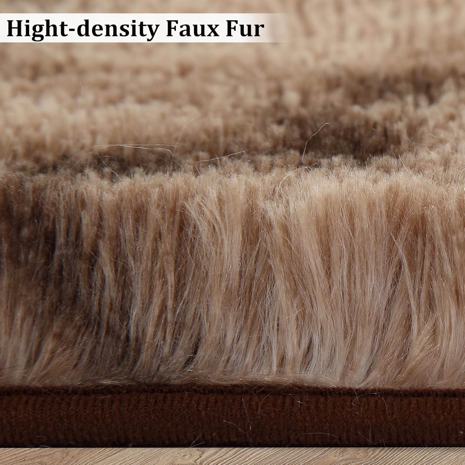 6x9 Feet Soft Fluffy Rugs Shaggy Faux Fur, Coffee