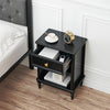 Black Night Stand Bedside Table End Table with Drawer and Storage Shelf, Wood Nightstand for Bedroom Office Living Room Sofa, Easy Assembly