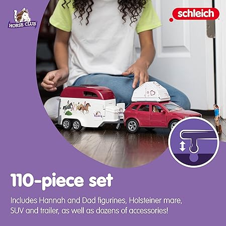 Horse Club — Horse Adventures with Car and Trailer Horse Play Set, 110 Piece Set of Horse Toys for Girls and Boys