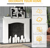 Modern Fireplace Mantel, Surround Mantels for Fireplace with Decorative Pattern Interior Width White