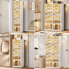 9-Tier Foldable Shoe Rack Organizer for Closet 18Pairs Plastic Shoe Shelf Collapsible Shoes Storage Box Clear Shoe Boxes Stackable with Door Easy Assembly Shoe Cabinet with Lids Large