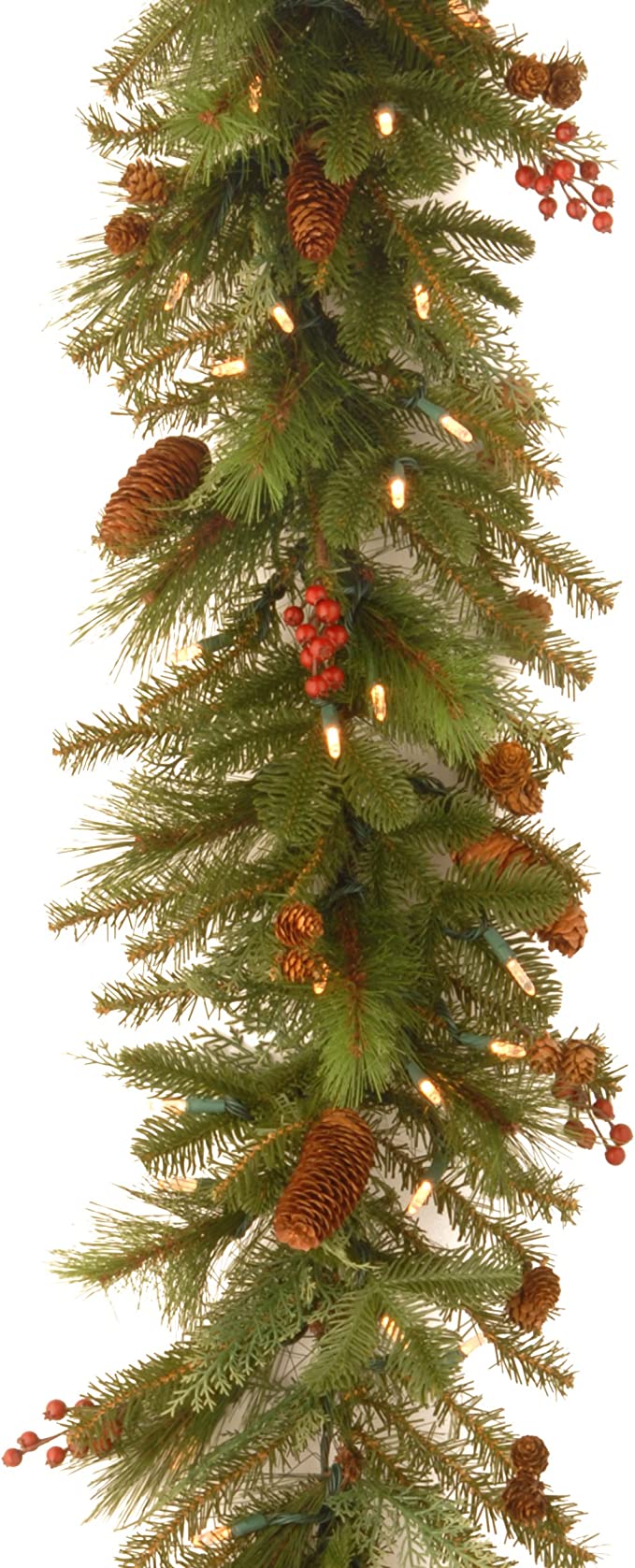 6' Pre-Lit Artificial Christmas Garland, White Lights