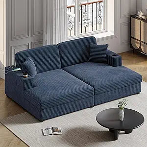86.5" W Oversized Loveseat Sofa Chaise Daybed SHOWROOM ITEM