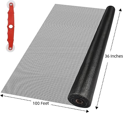 Fiberglass Window Screen Mesh Roll - Easy-to-Cut Screen Door Mesh