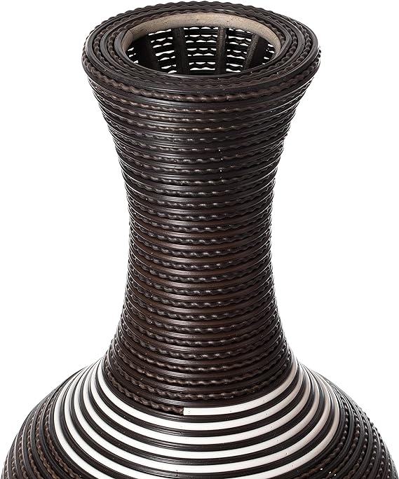 Black Tall Decorative Floor Vase, Modern Unique Vase, Freestanding PVC Large Floor Vase, Large Flower Holder for Living Room or Hallway