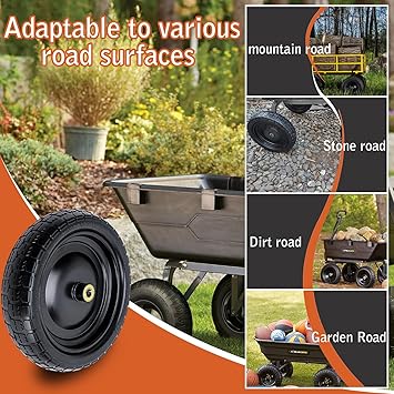 Flat Free Wheels Solid Tires, 4-Pack Set