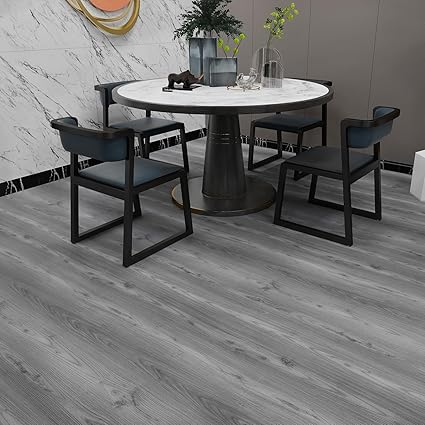 Grey Wood Peel and Stick Floor Tile, 34 Pack, Vinyl Flooring Tiles Wood Plank, Self-Adhesive DIY