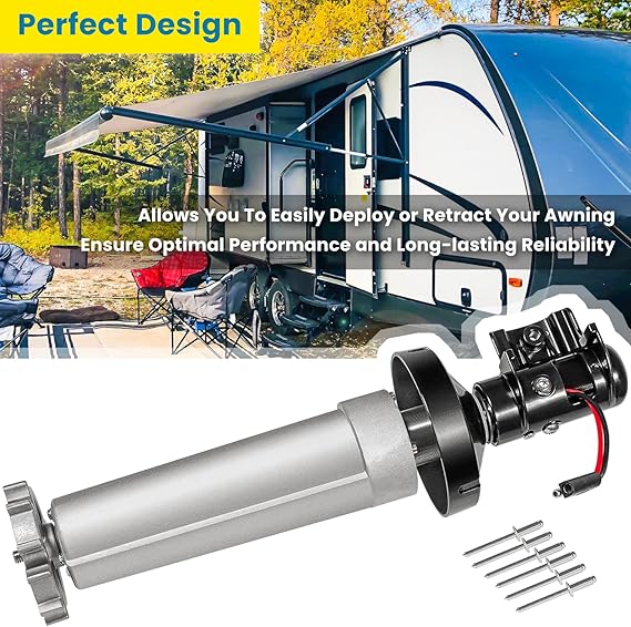 Repalce for DOMETIC Torsion Assembly Rh Black for 9100 Power Patio RV Awning Motor 12V DC Extension Drive