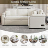 L-Shape Sofa Bed Pull-Out Sleeper Sofa with Wheels, USB Ports