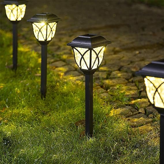 6 Pack Solar Outdoor Lights, LED Decorative Solar Garden Lights, Solar Outside Lights for Yard, Landscapes, Gardens, Pathways, Walkways and Driveways