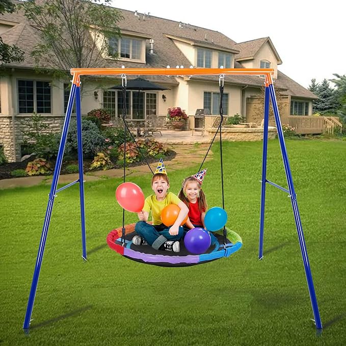 Adjustable Swing Set for Backyard or Outdoor Playground