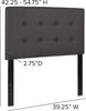 Lennox Tufted Upholstered Twin Headboard in Gray Vinyl