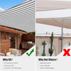 1 Pack Rectangle Sun Shade Sail Gray+White 97% UV Block Outdoor Patio Pool Garden Yard Lawn Carport Cover Net Awning Canopy