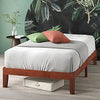 Wen Wood Platform Bed Frame, Solid Wood Foundation, Wood Slat Support, No Box Spring Needed, Easy Assembly, Cherry, Twin