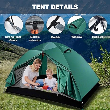 Backpacking Tent, Mountain Hiking Tent for 2 Person, 4 Season Lightweight Camping Tent