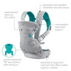 Flip 4-in-1 Light & Airy Convertible Baby Carrier - Breathable, Lumbar Support, Adjustable Waist Belt, Head Support, Ergonomic Seat, Plush Straps for Newborn to Toddler