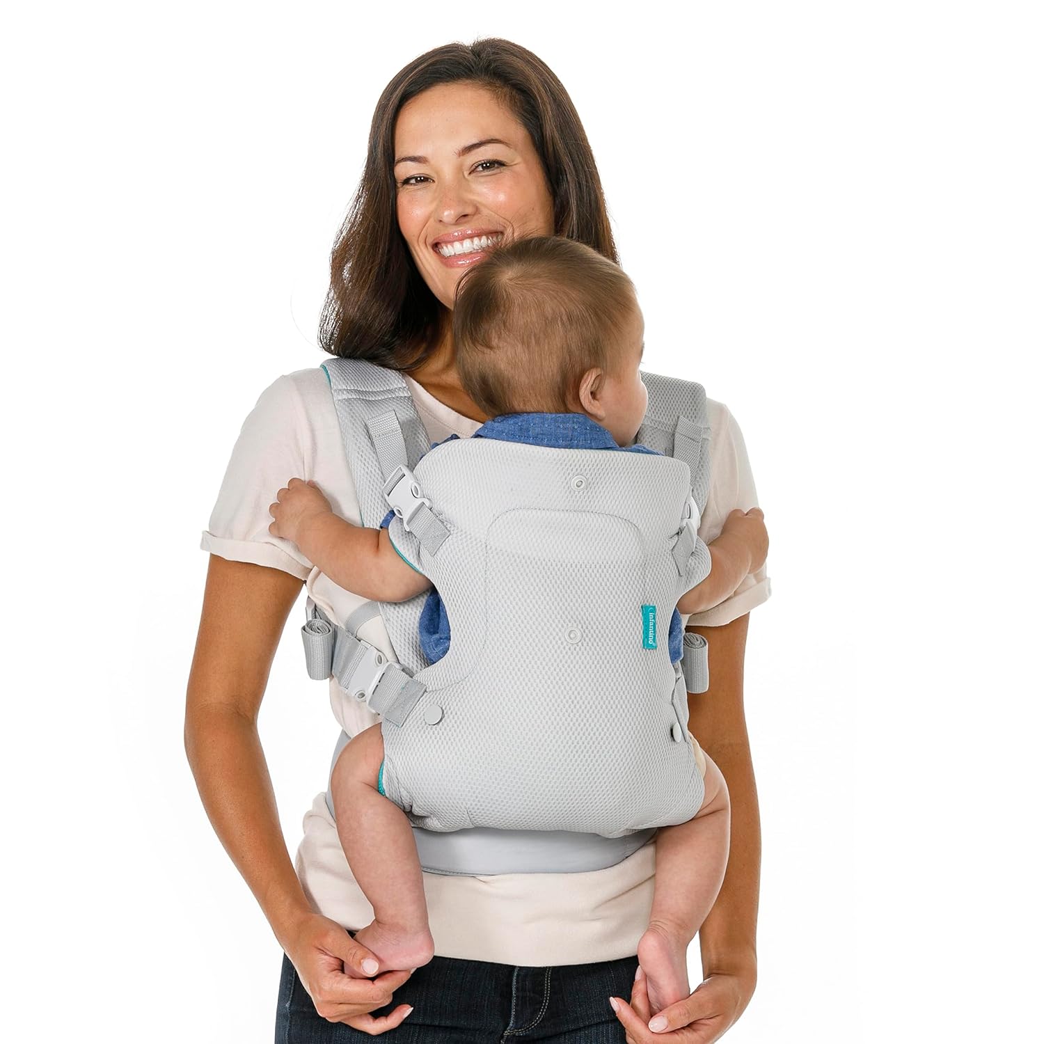 Flip 4-in-1 Light & Airy Convertible Baby Carrier - Breathable, Lumbar Support, Adjustable Waist Belt, Head Support, Ergonomic Seat, Plush Straps for Newborn to Toddler