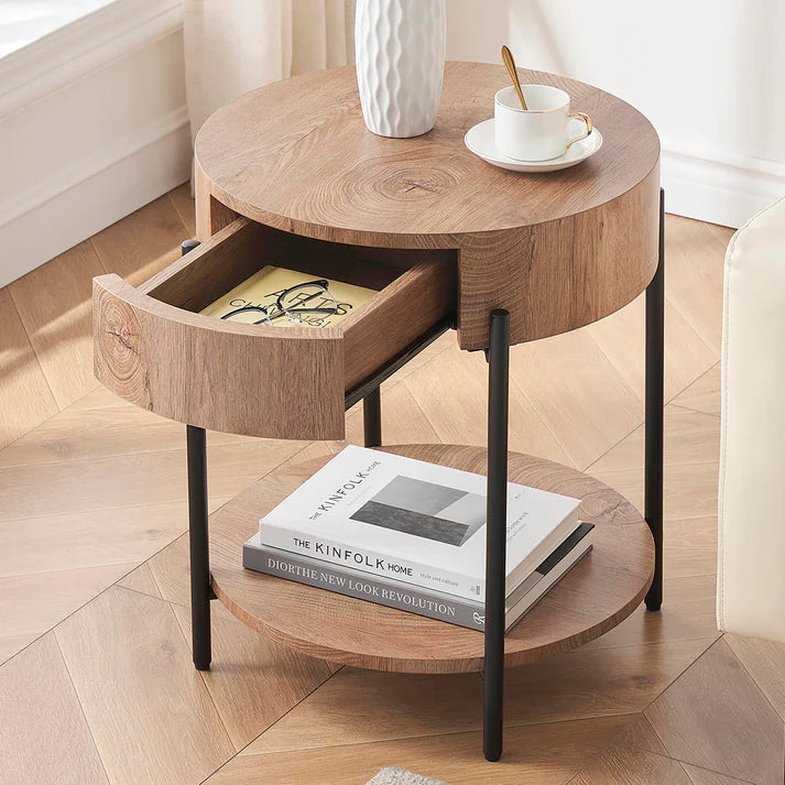 2-Tier Round End Table