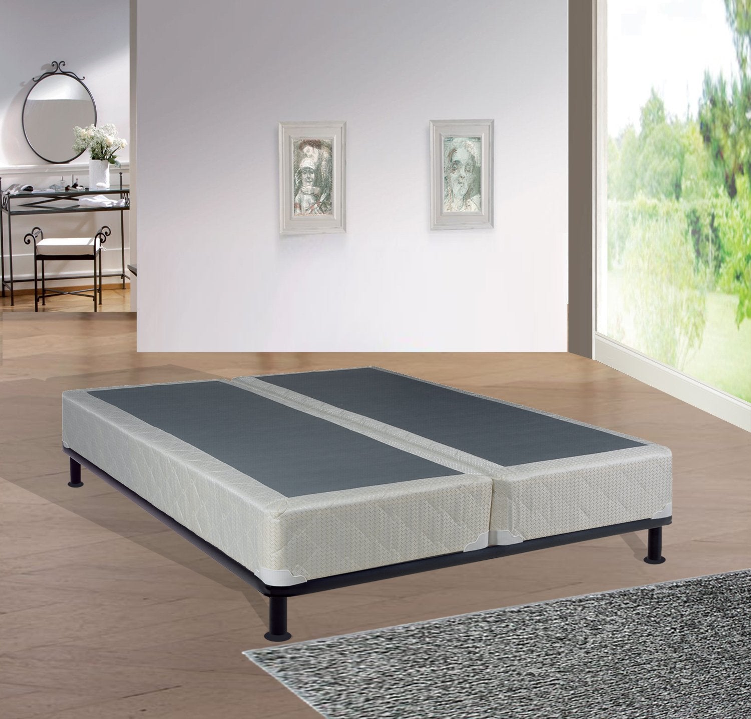 Spinal Solution Queen Size Fully Assembled Split Foundation Box Spring for Mattress