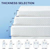 3 Inch Mattress Topper Cover (Only Cover) Mattress Protector Bedding Rayon Made from Bamboo Removable Mattress Encasement with Zippers, Queen