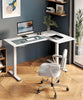 L Shaped Standing Desk Frame with Dual Motor, Height-Adjustable Table Frame, White
