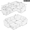 L-Shape Sofa Bed Pull-Out Sleeper Sofa with Wheels, USB Ports