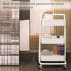3-Tier Metal Rolling Utility Cart with 2 Lockable Wheels Storage Organizer Shelf