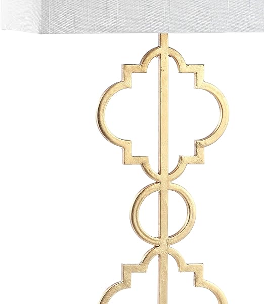 Selina 32" Iron Ogee Trellis Modern LED USB Table Lamp
