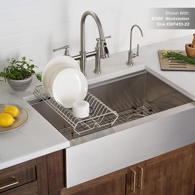 Kraus Kore Stainless Steel Dish Rack for Workstation Kitchen Sink
