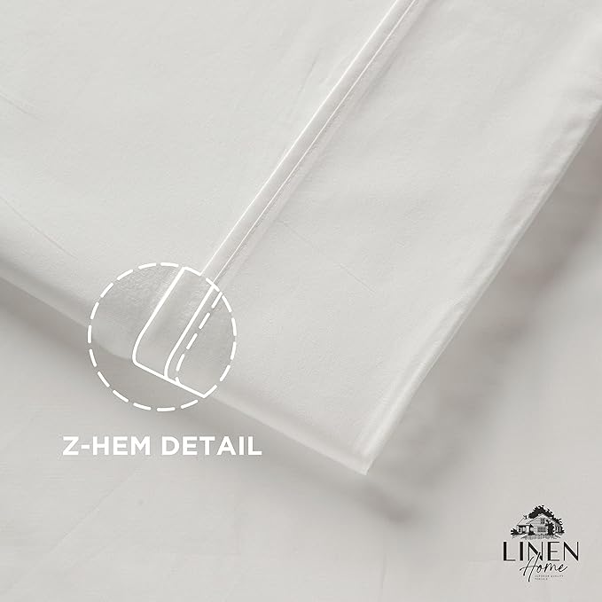 100% Cotton Percale Sheets Twin Size, White, Deep Pocket, 3 Pieces Sheet Set - 1 Flat, 1 Deep Pocket Fitted Sheet and 1 Pillowcase, Crisp Cool and Strong Bed Linen