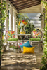 Bright Floral Indoor/Outdoor 1 Piece Split Back Chair Cushion with Ties Rounded Corners, Deep Seat, Weather, and Fade Resistant, Blue/Purple Gregoire