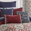 100% Polyester Comforter Set, King, Sadler - Red/Gray, 10 Piece Set