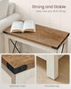 2-Tier End Table, Side Table with Bottom Shelf, Nightstand, Rustic White and Honey Brown