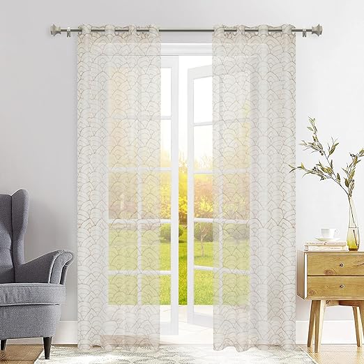 2 Pack Silver Curtain Rods for Window Nickel Drapery Pole with Square Finial Modern Adjustable Heavy Duty