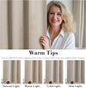 Blackout Curtains Thermal Insulated Linen Textured Heat 2 Panel Sets, Cobblestone