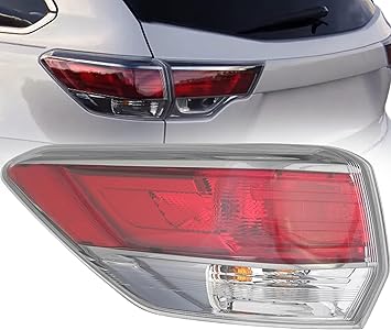 Replacement For Toyota Highlander Outer Tail Light Assembly Set w/Bulb, Left/Driver Side