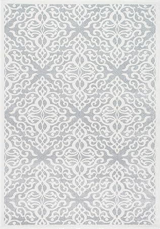 Jaime Vintage Trellis Area Rug, Gray