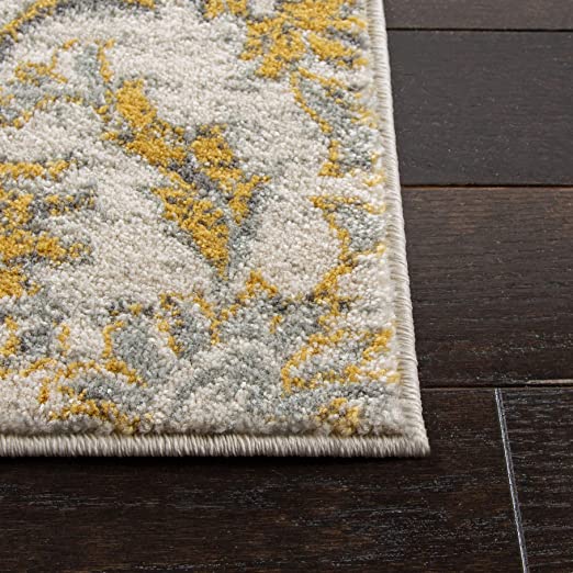 8' x 10' Ivory/Gold Non-Shedding Living Room Bedroom Dining Home Office Area Rug