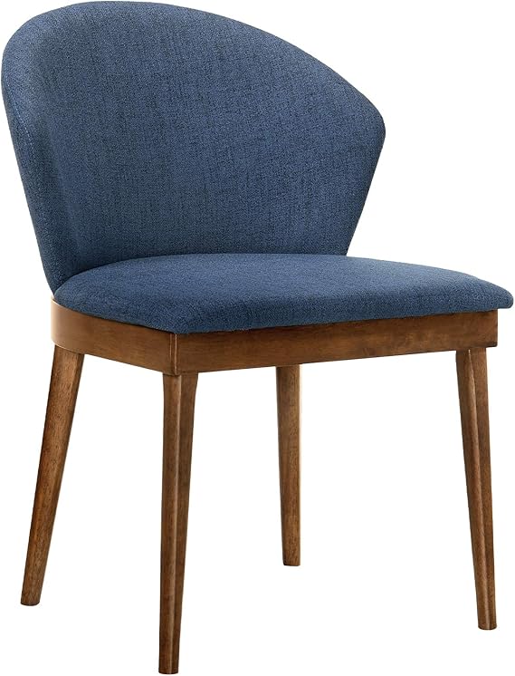 Westmont and Juno Chairs, Blue/Walnut Wood, Set of 2