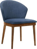 Westmont and Juno Chairs, Blue/Walnut Wood, Set of 2