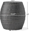 Outdoor Wicker  Barrell Side Table (Grey)