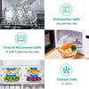 34pcs Glass Food Storage Containers with Lids Set, Airtight Glass Meal Prep Containers  Microwave, Oven, Freezer & Dishwasher,Blue