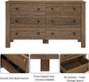 6 Drawer Dresser, Wood Chest of Drawers, Wide Storage Dresser with Sturdy Frame, Closet Organizer for Living Room Closets, Hallway, Rustic Brown
