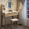 Makeup Vanity Desk, Wooden Adult Dressing Table, Makeup Table with 1 Drawers, Dressing Desk, with Touch light Mirror