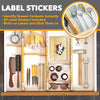 Bamboo Drawer Dividers with Inserts and Labels, Kitchen Adjustable Drawer Organizers, Expandable Organization for Home, Office, Dressers, 4 Dividers with 9 Inserts (Natural)