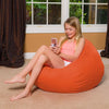 Big Comfy Bean Bag Chair: Posh Large Beanbag Chairs with Removable Cover for Kids, Teens and Adults - Polyester Cloth Puff Sack Lounger Furniture for All Ages - Solid Orange
